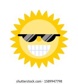 smiling sun wear sunglasses cartoom