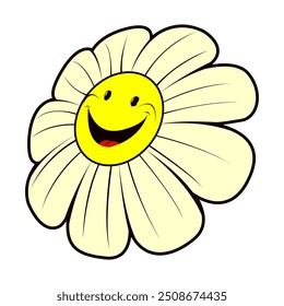 smiling sunflower vector illustration image
