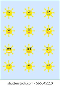 Smiling suns collection.