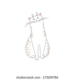 Smiling tabby cat. Vector