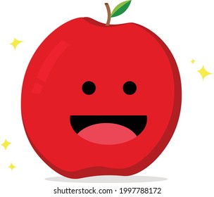 Smiling Tasty Red Apple Good for Your Health