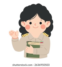 Smiling Teacher Holding Book Vector cartoon