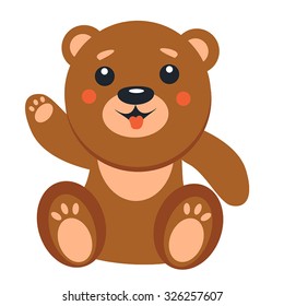 Smiling Teddy bear with raised paw