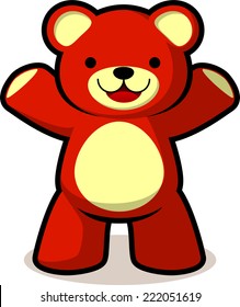 Smiling Teddy Bear Vector Cartoon