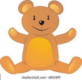 smiling teddy bear (vector illustration)