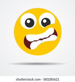 Smiling with teeth emoticon in a flat design