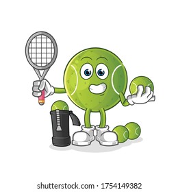 smiling tennis ball cartoon. mascot vector illustration