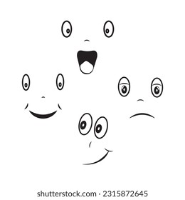 smiling thinking surprised sad sticker icons