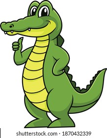 Dibujo de caricatura vectorial de crocodilla sonriente