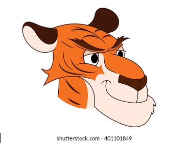 Smiling tiger head