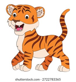 Lächelnder Tiger auf weißem Hintergrund