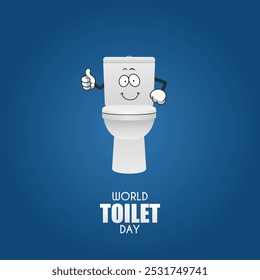 A smiling toilet illustration with thumbs up, suitable for a World Toilet Day poster