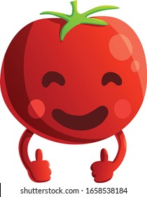A smiling tomato giving thumbs up