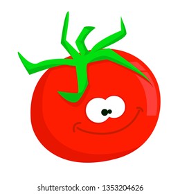 smiling tomato vector color illustration