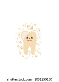 Smiling tooth. Caries prevention concept.
