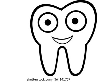 smiling tooth isolated illustration