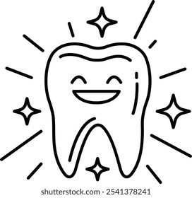 A smiling tooth with a star on it