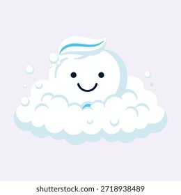 Diente sonriente con pasta de dientes y espuma. Icono de higiene oral para la educación en salud dental.