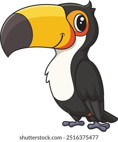 Smiling toucan bird standing still vector illustration