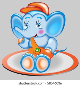 Smiling toy elephant