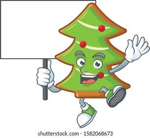 Smiling trees cookies cute cartoon style bring board