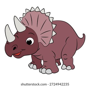 Triceratops sonrientes sobre un fondo blanco