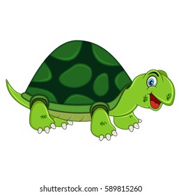 Smiling Turtle Cartoon Vector Illustration