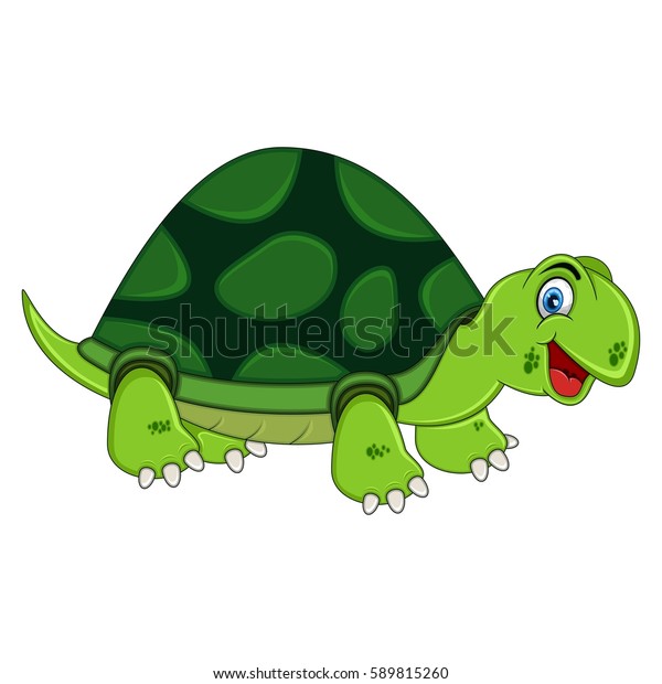 Smiling Turtle Cartoon Vector Illustration Stock Vector (Royalty Free ...