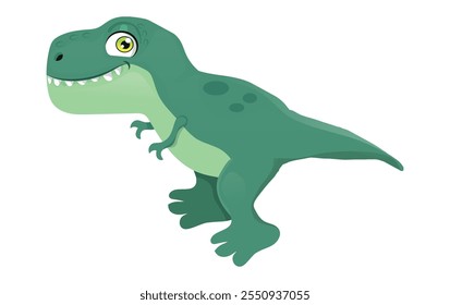 Lächelnder Tyrannosaurus Rex im Cartoon-Stil, Vektorgrafik.