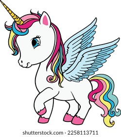 Smiling unicorn illustration vector art
