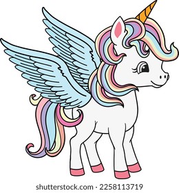 Smiling unicorn illustration vector art
