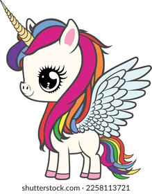 Smiling unicorn illustration vector art