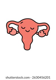 Smiling uterus, simple vector illustration