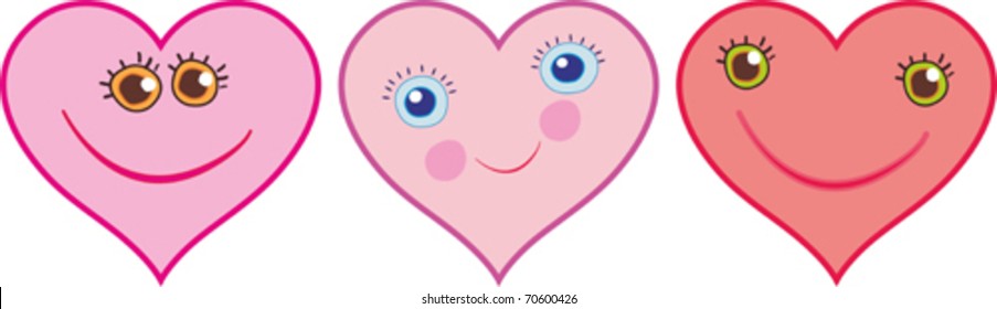 Smiling Valentine heart face vector illustration