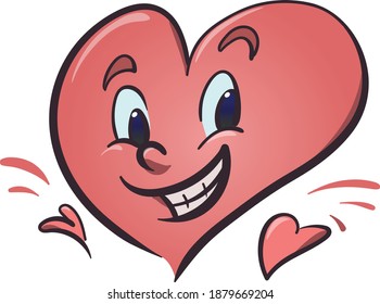 smiling valentine heart vector illustration