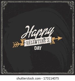 smiling valentine's day typographical vector vacation card blackboard grease scene ideal for different operator design happy romance classical team ritual pair gathering party scene boundary celebrati