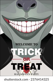 ''Smiling Vampire Poster" is a poster themed around an evil smiling vampire face. This asset is suitable for graphic designers or event organizers looking for a quick and professional design.