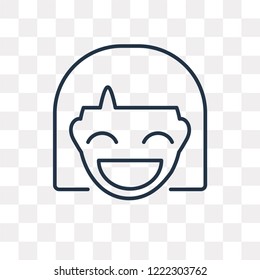 Smiling vector outline icon isolated on transparent background, high quality linear Smiling transparency concept can be used web and mobile