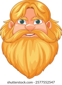 Smiling warrior with golden hair and beard