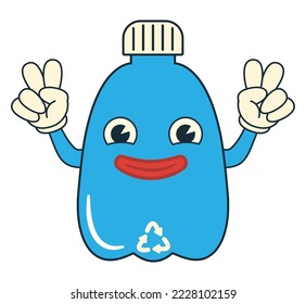 smiling water bottle over white