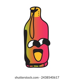 Smiling water bottle scroll cartoon character vector by Doadandia