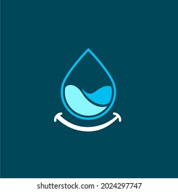 Smiling water drop, logo icon