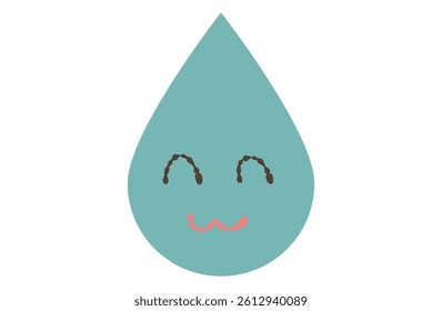 Smiling Water Droplet with Cute Face