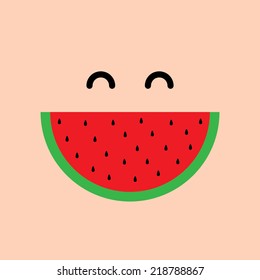 Smiling watermelon face