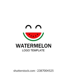 el logo sonriente de la mascota de la sandía. Vector