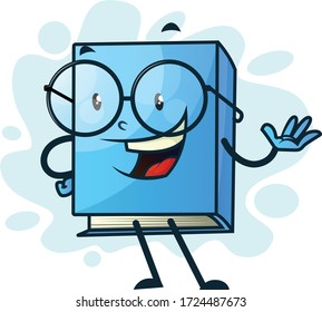 Smiling Waving Book Cartoonmascot Vector Illustration Stock Vector ...