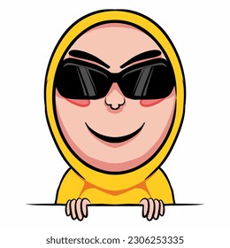 The smiling and wearing sunglasses emoji means expressing confident, carefree, cool and cool feelings