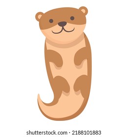 Smiling weasel icon cartoon vector. Stoat animal. Cute weasel