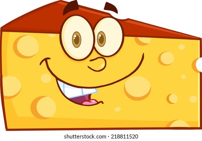Smiling Wedge Of Cheese Cartoon Character
