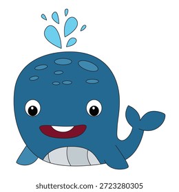Peces de ballena sonriente sobre fondo blanco